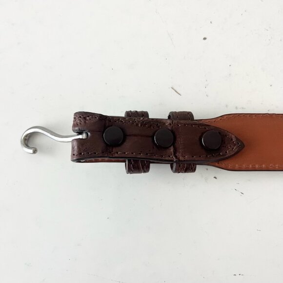 NEW Rod Patrick Boots Mens Western Belt 1.25" Taper Size 44 Brown Caiman Leather - Picture 4 of 12